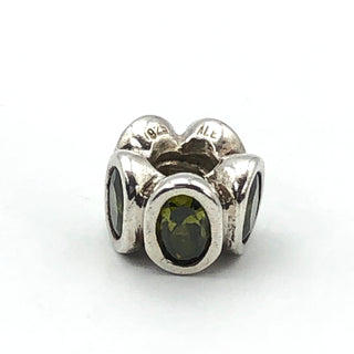 PANDORA Green Oval Lights Sterling Silver Charm With Green Zirconia