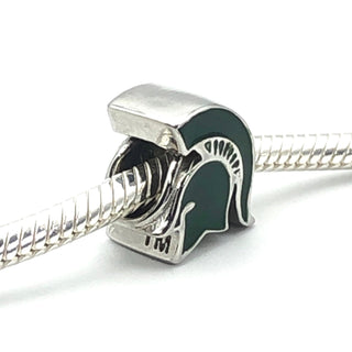 STONE ARMORY Michigan State Spartan Bead Charm And Stainless Steel