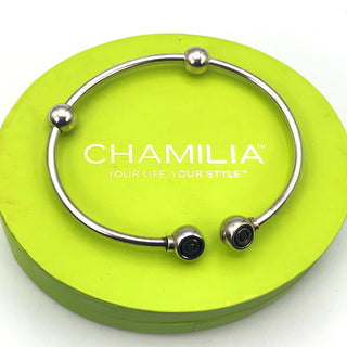 CHAMILIA Solid Sterling Silver Bangle Bracelet With Adjustable Stoppers And Removable Ends