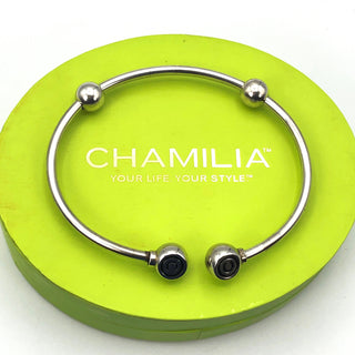 CHAMILIA Solid Sterling Silver Bangle Bracelet With Adjustable Stoppers And Removable Ends