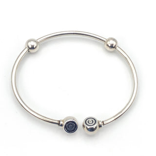CHAMILIA 6.7 Inch Solid Sterling Silver Bangle Bracelet With Adjustable Stoppers And Removable Ends
