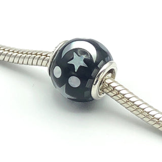 PANDORA Celestial Mosaic Sterling Silver Charm With Mother of Pearl And Black Acrylic