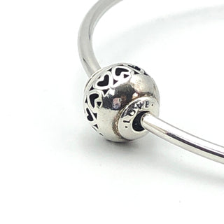 Pandora ESSENCE Love Sterling Silver Charm With Band of Hearts