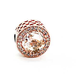 Pandora Rose Radiant Hearts 14K Rose Gold Plated Sparkling Clear Zirconia Charm