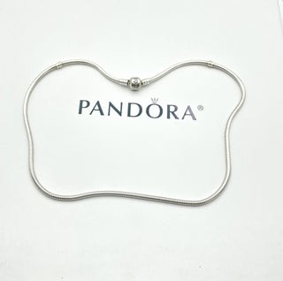 PANDORA MOMENTS Sterling Silver Snake Chain Necklace With Pandora Clasp