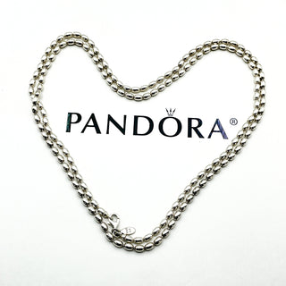 PANDORA RARE Sterling Silver Beaded Chain Necklace