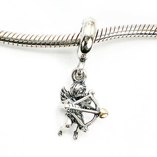 PANDORA Cupid Sterling Silver Dangle Charm With 14K Gold