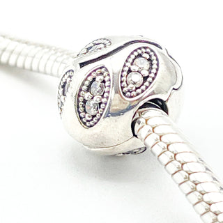 PANDORA Sparkling Leaves Sterling Silver Clip Charm With Clear Zirconia