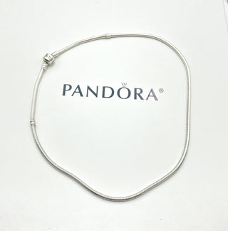 PANDORA MOMENTS Sterling Silver Snake Chain Necklace With Pandora Clasp