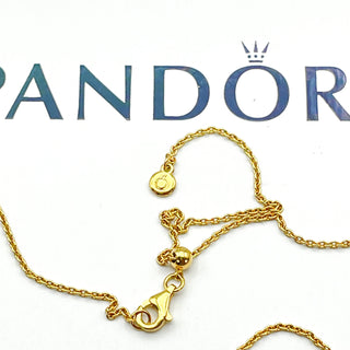 PANDORA Shine™ Cable Chain Necklace 23.6 Inches 18K Gold Plated Adjustable Length