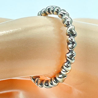 PANDORA Silver Small Hearts Size 8.5 Sterling Silver Stackable Ring