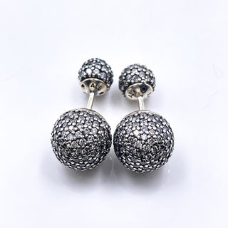 PANDORA Pave Drop Sterling Silver Stud Earrings With Clear Zirconia