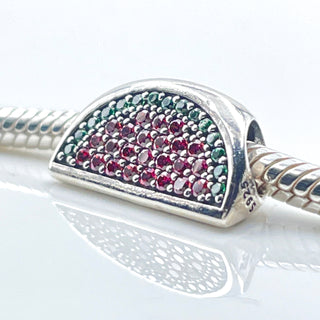 PANDORA Pave Watermelon Sterling Silver Charm With Red And Green Zirconia