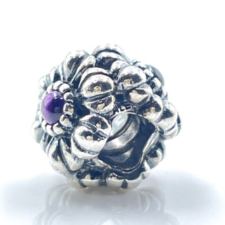 PANDORA February Birthday Blooms Sterling Silver Charm With Amethyst