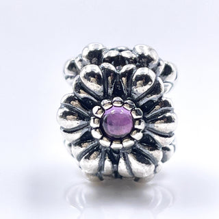 PANDORA February Birthday Blooms Sterling Silver Charm With Amethyst