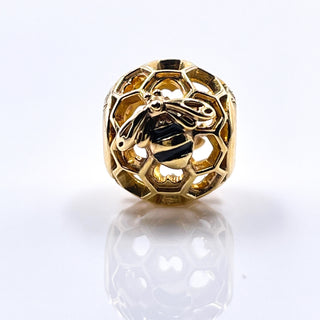 PANDORA Shine™ Honeybee 18K Gold Plated Charm With Black Enamel