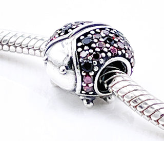 PANDORA Sparkling Ladybug Sterling Silver Charm With Red And Black Zirconia