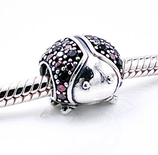 PANDORA Sparkling Ladybug Sterling Silver Charm With Red And Black Zirconia