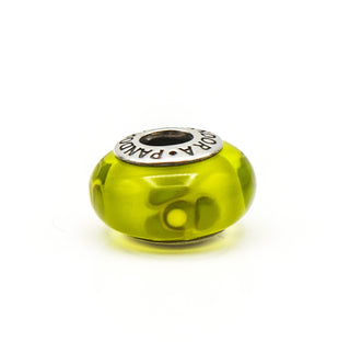 PANDORA Flowers For You Lime Murano Glass Sterling Silver Charm Bead