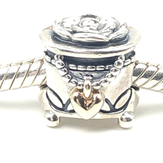 PANDORA's Box Sterling Silver And 14K Gold Charm Bead