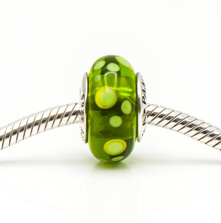 Pandora Green Bubbles Murano Glass Sterling Silver Charm Bead