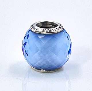 PANDORA Blue Petite Facets Sterling Silver Charm With Blue Zirconia