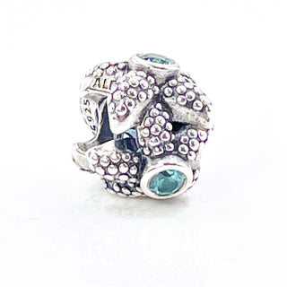 Pandora Sea Star Sterling Silver Charm Nautical Bead With Synthetic Blue Spinel