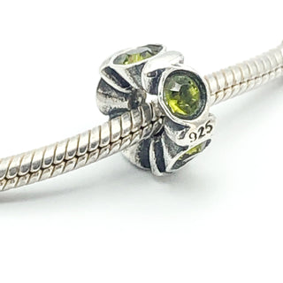 Michael Anthony Jewelers (MA 925 Italy) Sterling Silver Spacer Charm With Green Crystals