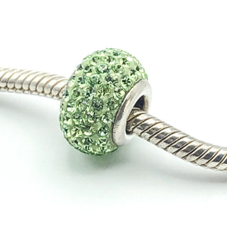 Michael Anthony Jewelers (MA 925 Italy) Sterling Silver Green Pave Swarovski Crystals Charm