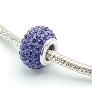 Michael Anthony Jewelers (MA 925 Italy) Sterling Silver Purple Pave Swarovski Crystals Charm