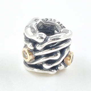PANDORA Funny Bones Sterling Silver Charm With 14K Gold And Natural Diamonds