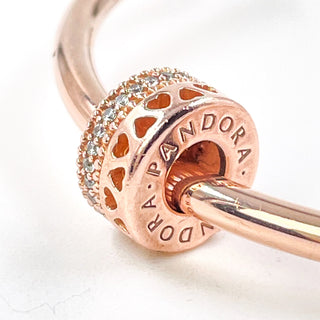 PANDORA Pandora Rose Heart of Pandora 14K Rose Gold Plated Charm With Clear Zirconia