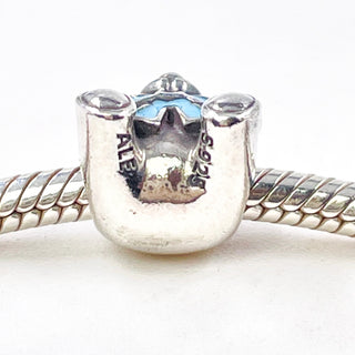 Pandora It's a Boy Sterling Silver Teddy Bear Charm With Blue Ribbon