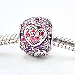 PANDORA Asymmetric Hearts of Love Sterling Silver Charm