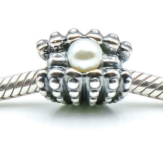 PANDORA One of a Kind Shell Sterling Silver Charm With Freshwater Pearl