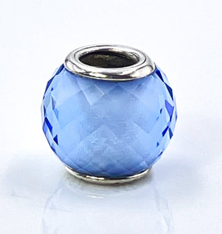PANDORA Blue Petite Facets Sterling Silver Charm With Blue Zirconia