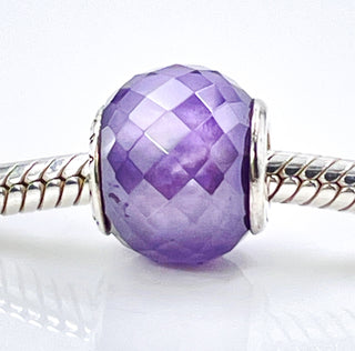 PANDORA Petite Facets Sterling Silver Charm With Purple Zirconia