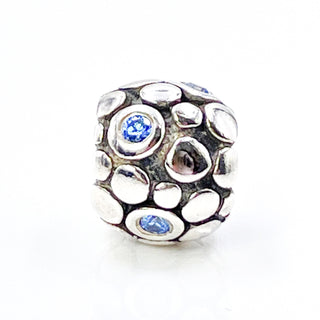 PANDORA Blue Bubbles Sterling Silver Charm With Blue Zirconia