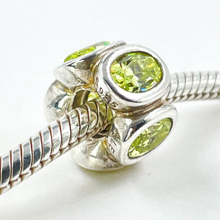 PANDORA Lime Oval Lights Sterling Silver Charm With Lime Cubic Zirconia