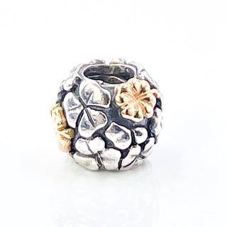 PANDORA Lucky Clover Sterling Silver Charm With 14K Gold Lucky Clover Irish Shamrocks