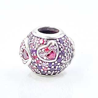 PANDORA Asymmetric Hearts of Love Sterling Silver Charm