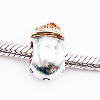 PANDORA Acorn Sterling Silver Charm With 14K Gold 790442 - Retired