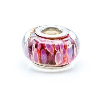 CHAMILIA Pink Lemonade Red Murano Glass Charm Bead With Sterling Silver Core