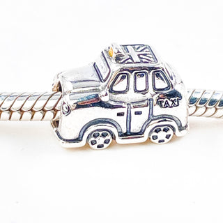 PANDORA Taxi Sterling Silver Charm Travel Bead With Yellow Enamel