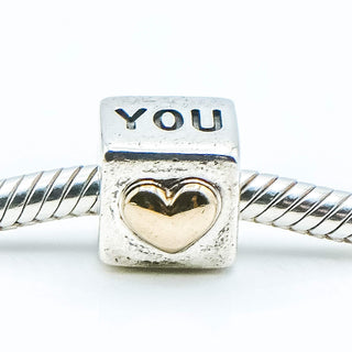 Pandora I LOVE You Sterling Silver With 14k Gold Heart Charm