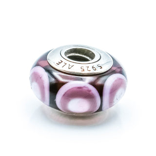 PANDORA Purple Murano Glass Stepping Stones Sterling Silver Charm