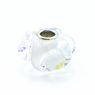 TROLLBEADS Dichroic Ice Glass Bead Sterling Silver Charm
