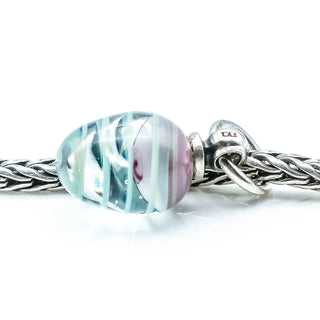 TROLLBEADS Turquoise Twirl Tassel Easter Egg Glass Bead Limited Edition Sterling Silver Charm By Designer Lise Aagaard