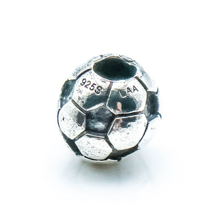 TROLLBEADS Soccer Ball Bead Sterling Silver Charm Retired by Designer Svend Nielsen