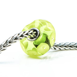 TROLLBEADS Lime Glass Bead Sterling Silver Core Charm